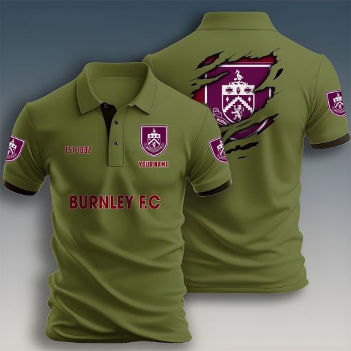 Burnley FC Custom Name New Design Polo Shirt Burnley FC Custom Name New Design Polo Shirt