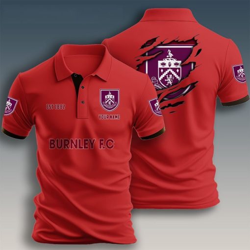 Burnley FC Custom Name New Design Polo Shirt Burnley FC Custom Name New Design Polo Shirt