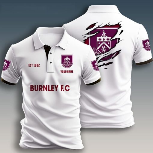 Burnley FC Custom Name New Design Polo Shirt Burnley FC Custom Name New Design Polo Shirt
