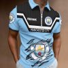 Manchester City Custom Name New Design Zipper Polo Shirt