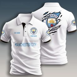 Manchester City Custom Name New Design Polo Shirt