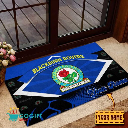 Blackburn Rovers FC Custom Name Rubber Doormat