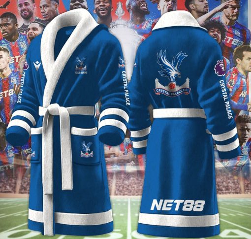 Crystal Palace FC Custom Name New Version Fleece Bathrobe