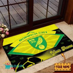 Norwich City FC Custom Name Rubber Doormat