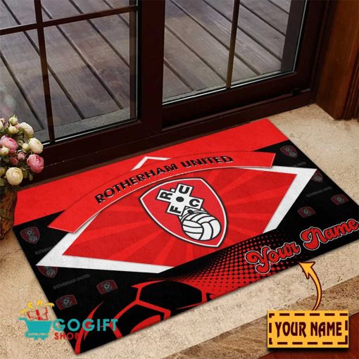 Rotherham United FC Custom Name Rubber Doormat