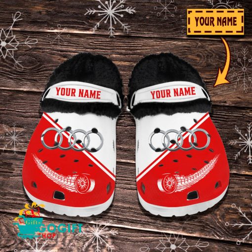 Audi Custom Name New Edition BW Fleece Crocs