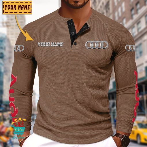 Audi Custom Name New Edition Henley Long Sleeve Shirt