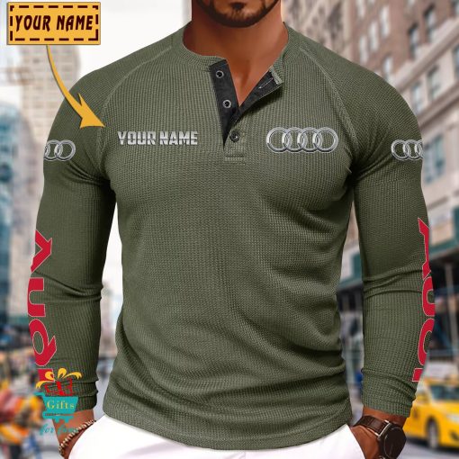 Audi Custom Name New Edition Henley Long Sleeve Shirt