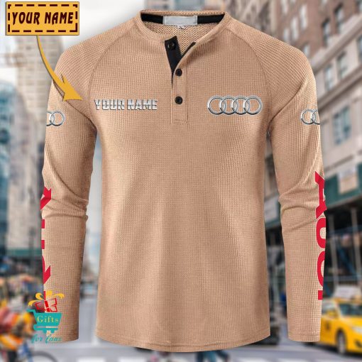 Audi Custom Name New Edition Henley Long Sleeve Shirt