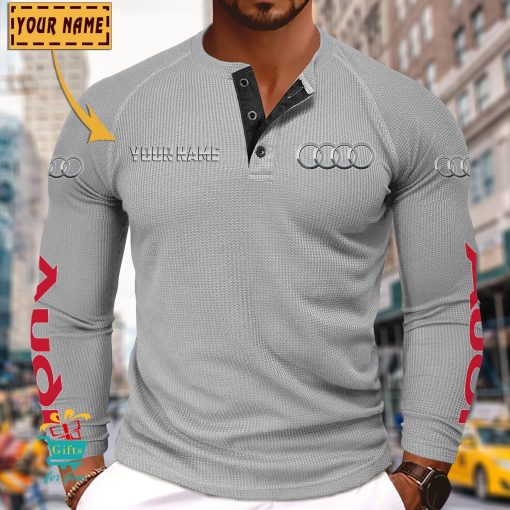 Audi Custom Name New Edition Henley Long Sleeve Shirt