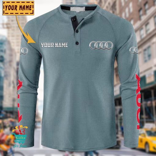 Audi Custom Name New Edition Henley Long Sleeve Shirt