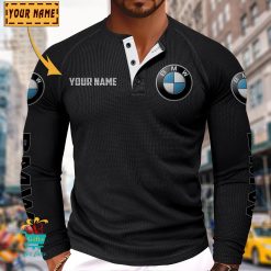 BMW Custom Name New Edition Henley Long Sleeve Shirt