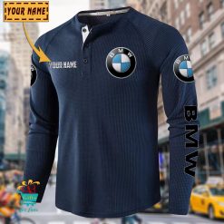 BMW Custom Name New Edition Henley Long Sleeve Shirt