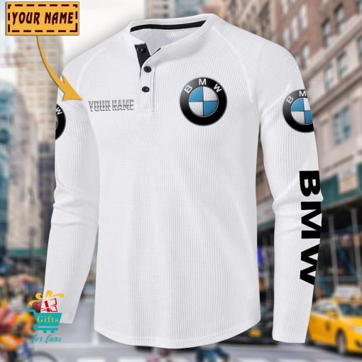 BMW Custom Name New Edition Henley Long Sleeve Shirt