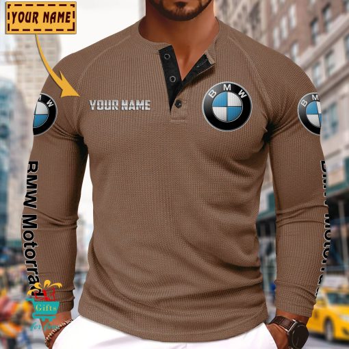 BMW Motorrad Custom Name New Edition Henley Long Sleeve Shirt