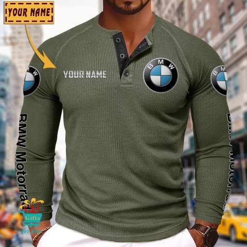 BMW Motorrad Custom Name New Edition Henley Long Sleeve Shirt