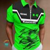 Kawasaki Custom Name New Design Zipper Polo Shirt