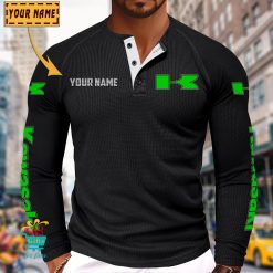 Kawasaki Custom Name New Edition Henley Long Sleeve Shirt