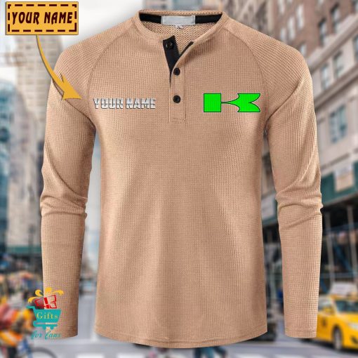 Kawasaki Custom Name New Edition Henley Long Sleeve Shirt