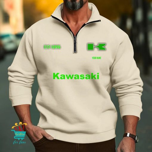 Kawasaki Custom Name New Edition Zipper Sweatshirt