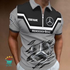 Mercedes-Benz Custom Name New Design Zipper Polo Shirt
