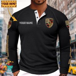 Porsche Custom Name New Edition Henley Long Sleeve Shirt
