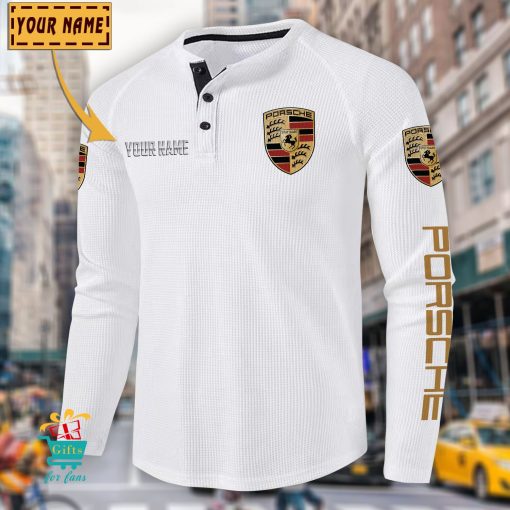 Porsche Custom Name New Edition Henley Long Sleeve Shirt