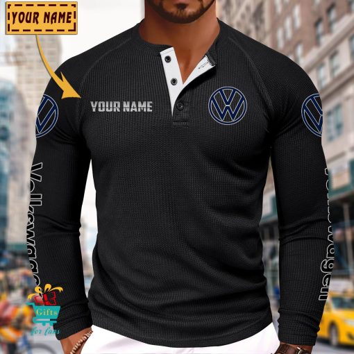 Volkswagen Custom Name New Edition Henley Long Sleeve Shirt