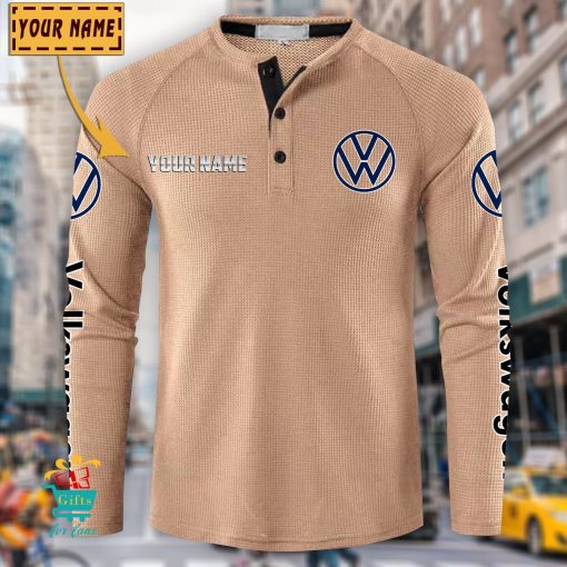 Volkswagen Custom Name New Edition Henley Long Sleeve Shirt