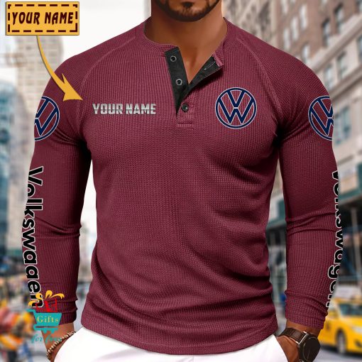 Volkswagen Custom Name New Edition Henley Long Sleeve Shirt