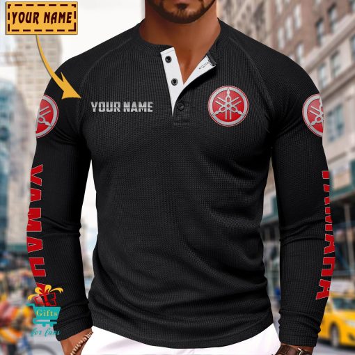 Yamaha Custom Name New Edition Henley Long Sleeve Shirt