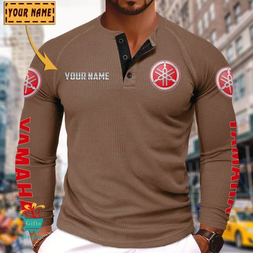 Yamaha Custom Name New Edition Henley Long Sleeve Shirt