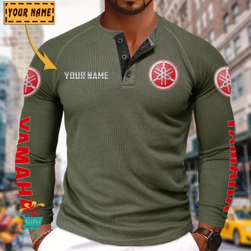 Yamaha Custom Name New Edition Henley Long Sleeve Shirt