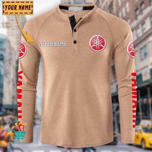 Yamaha Custom Name New Edition Henley Long Sleeve Shirt