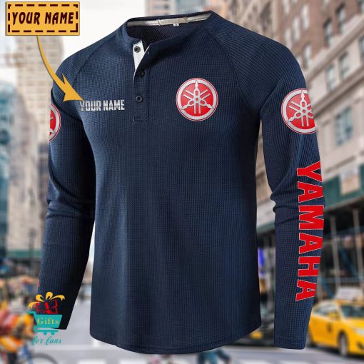 Yamaha Custom Name New Edition Henley Long Sleeve Shirt