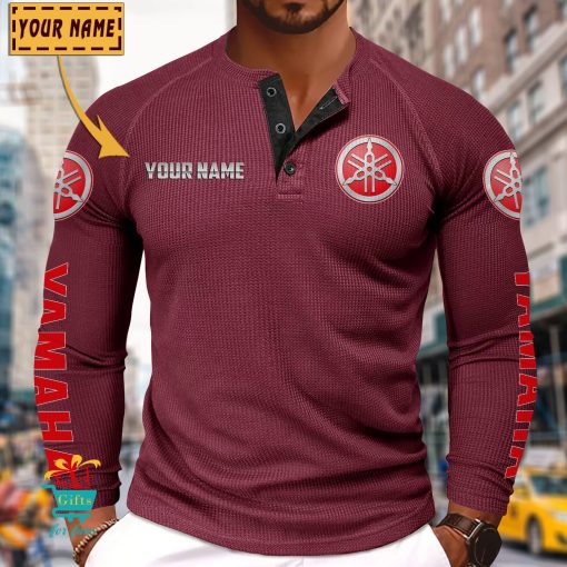 Yamaha Custom Name New Edition Henley Long Sleeve Shirt