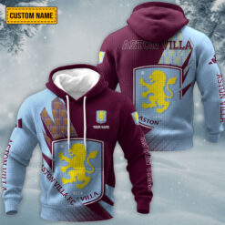 Aston Villa FC – Waffle Pullover Hoodie New Version with Custom Name