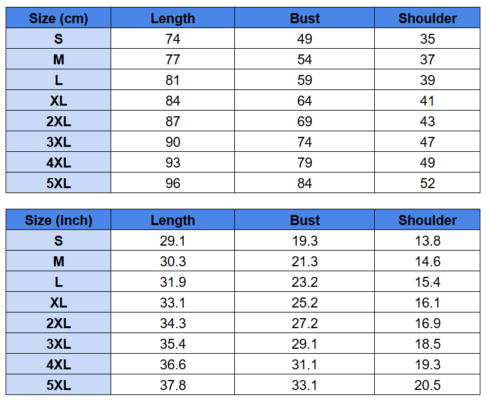 Flex Tank Size Chart 