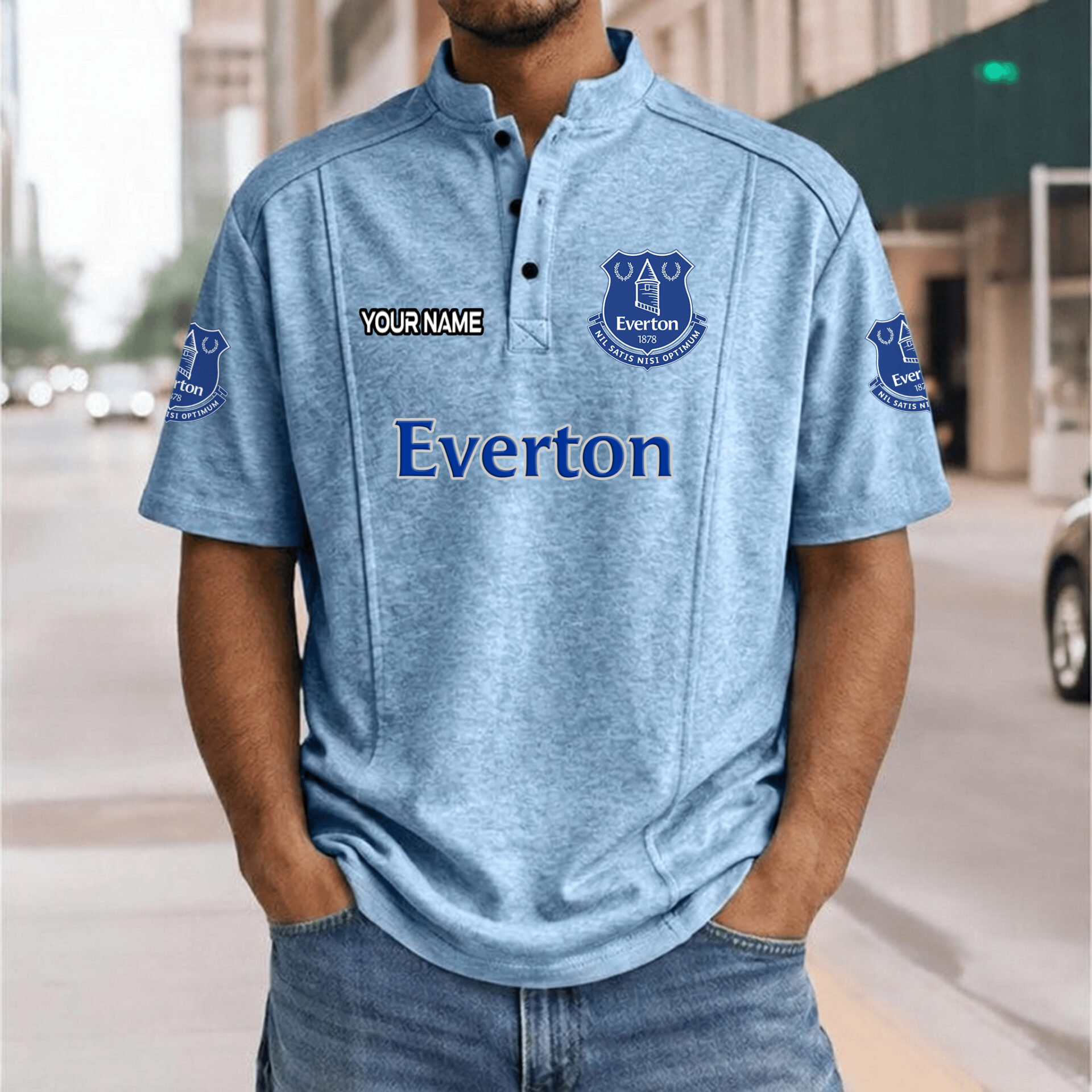 Everton FC – Henley Polo Shirt Nieuwe Versie with Your Name Everton FC – Henley Polo Shirt Nieuwe Versie with Your Name