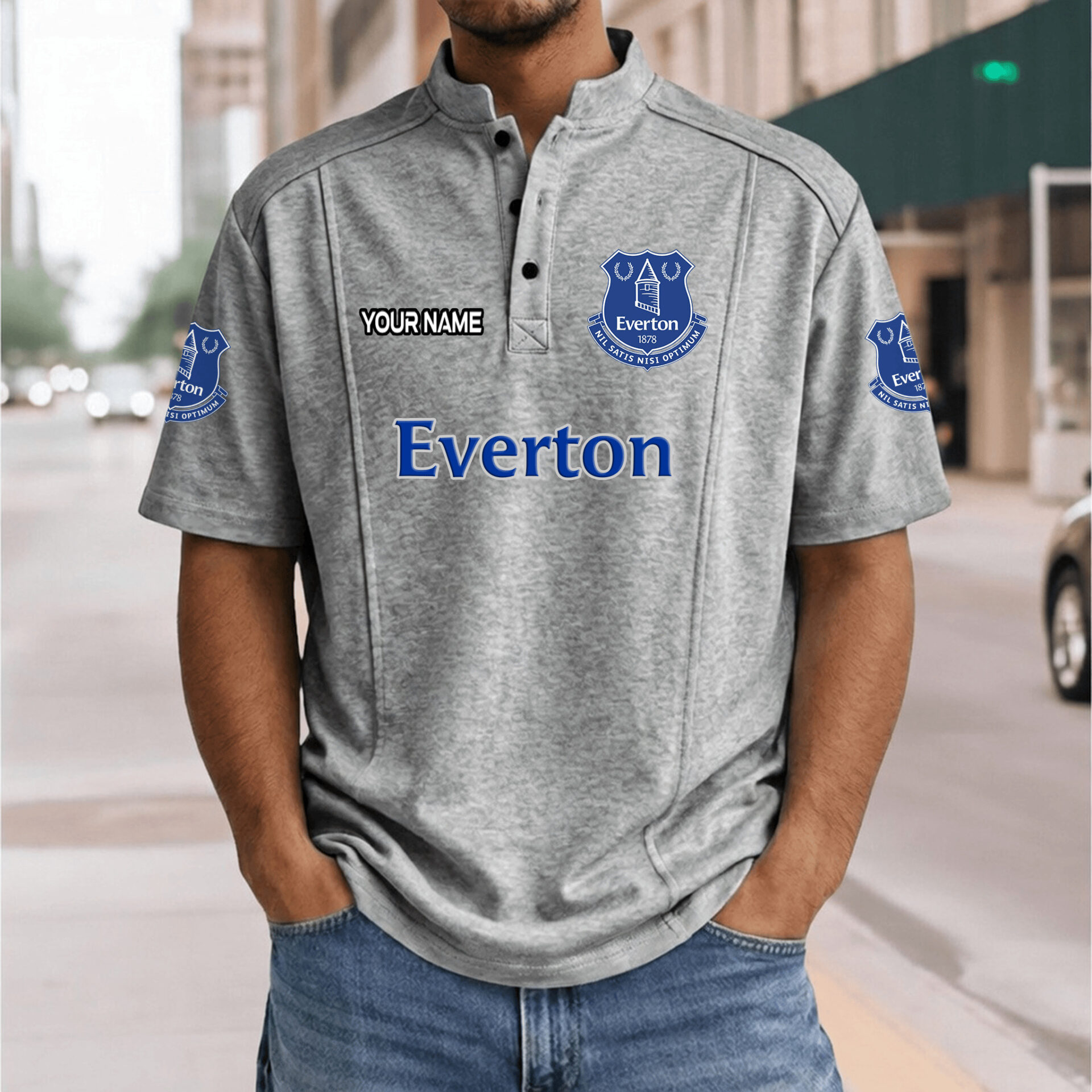 Everton FC – Henley Polo Shirt Nieuwe Versie with Your Name Everton FC – Henley Polo Shirt Nieuwe Versie with Your Name