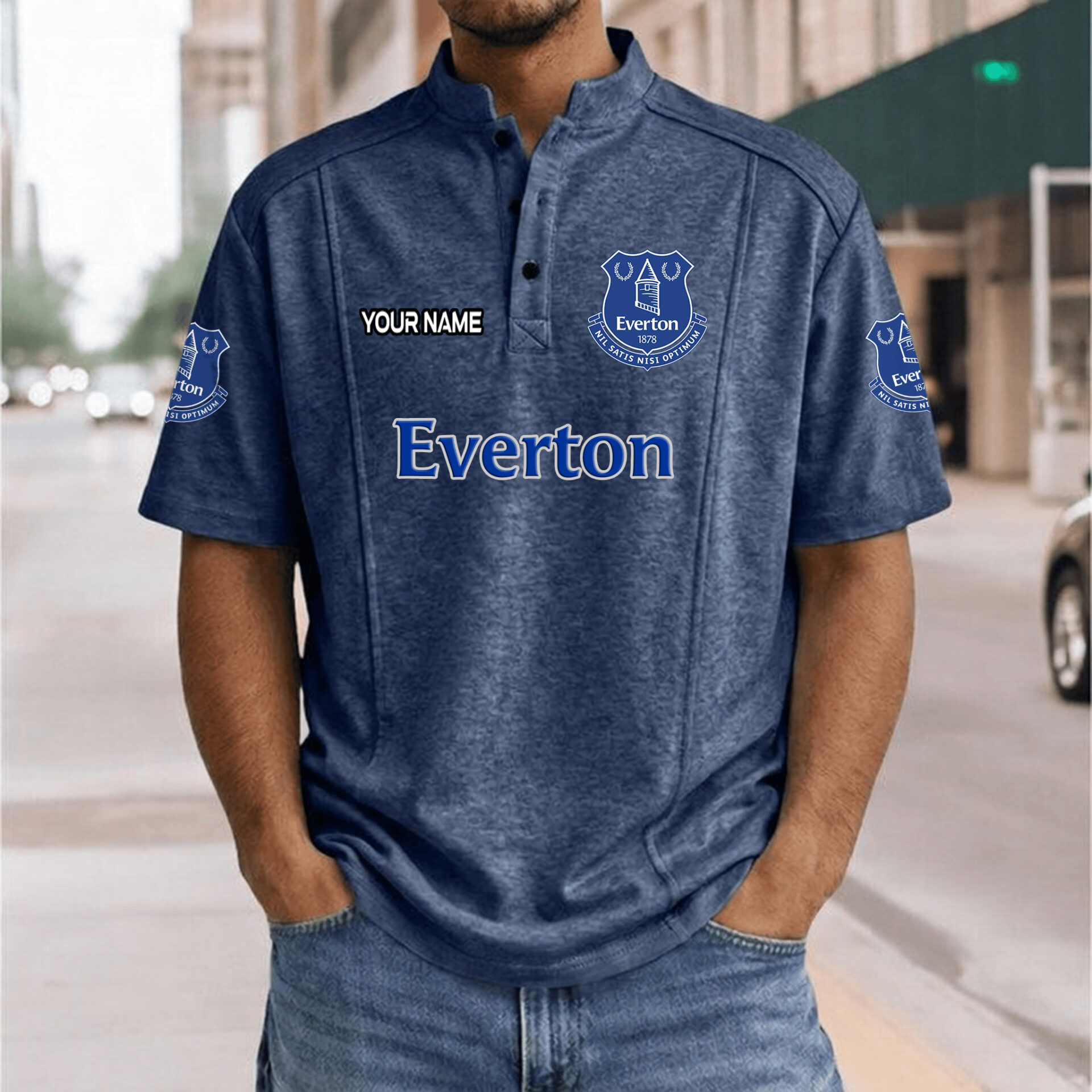 Everton FC – Henley Polo Shirt Nieuwe Versie with Your Name Everton FC – Henley Polo Shirt Nieuwe Versie with Your Name