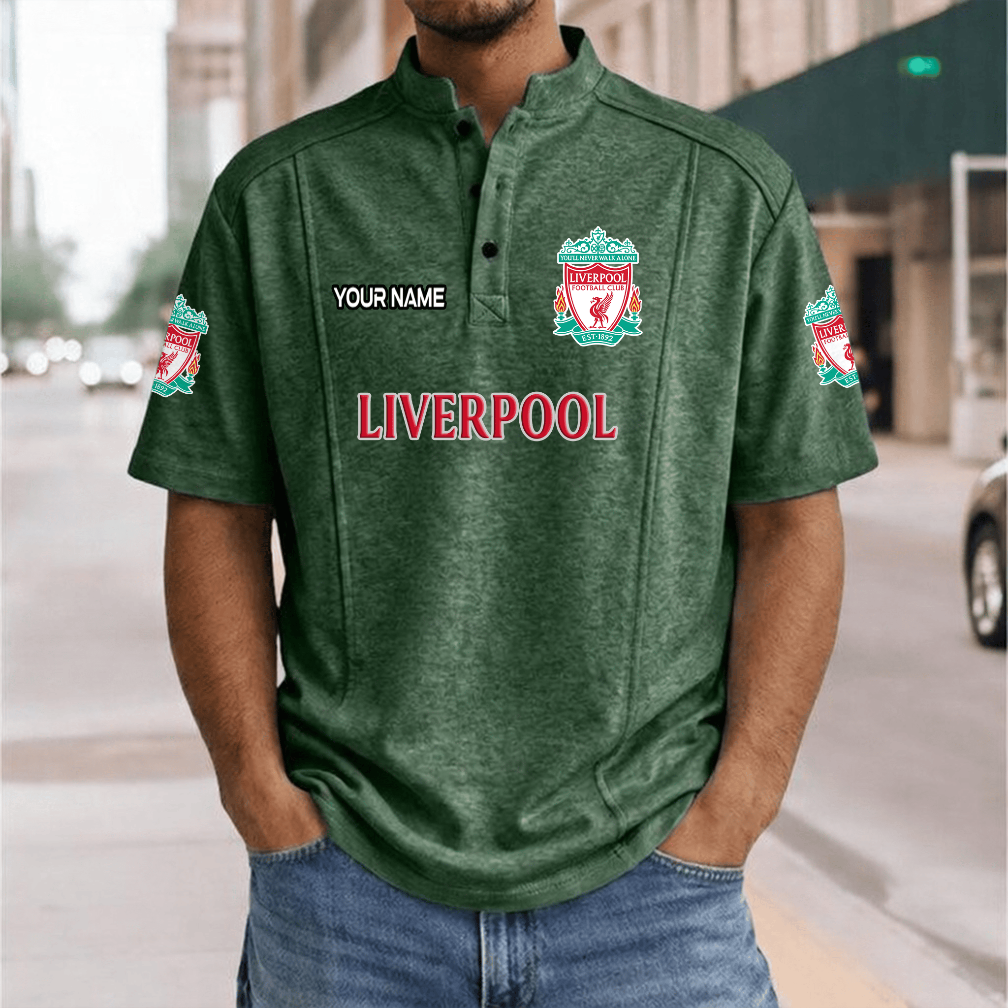 Liverpool FC – Henley Polo Shirt Nieuwe Versie with Your Name Liverpool FC – Henley Polo Shirt Nieuwe Versie with Your Name