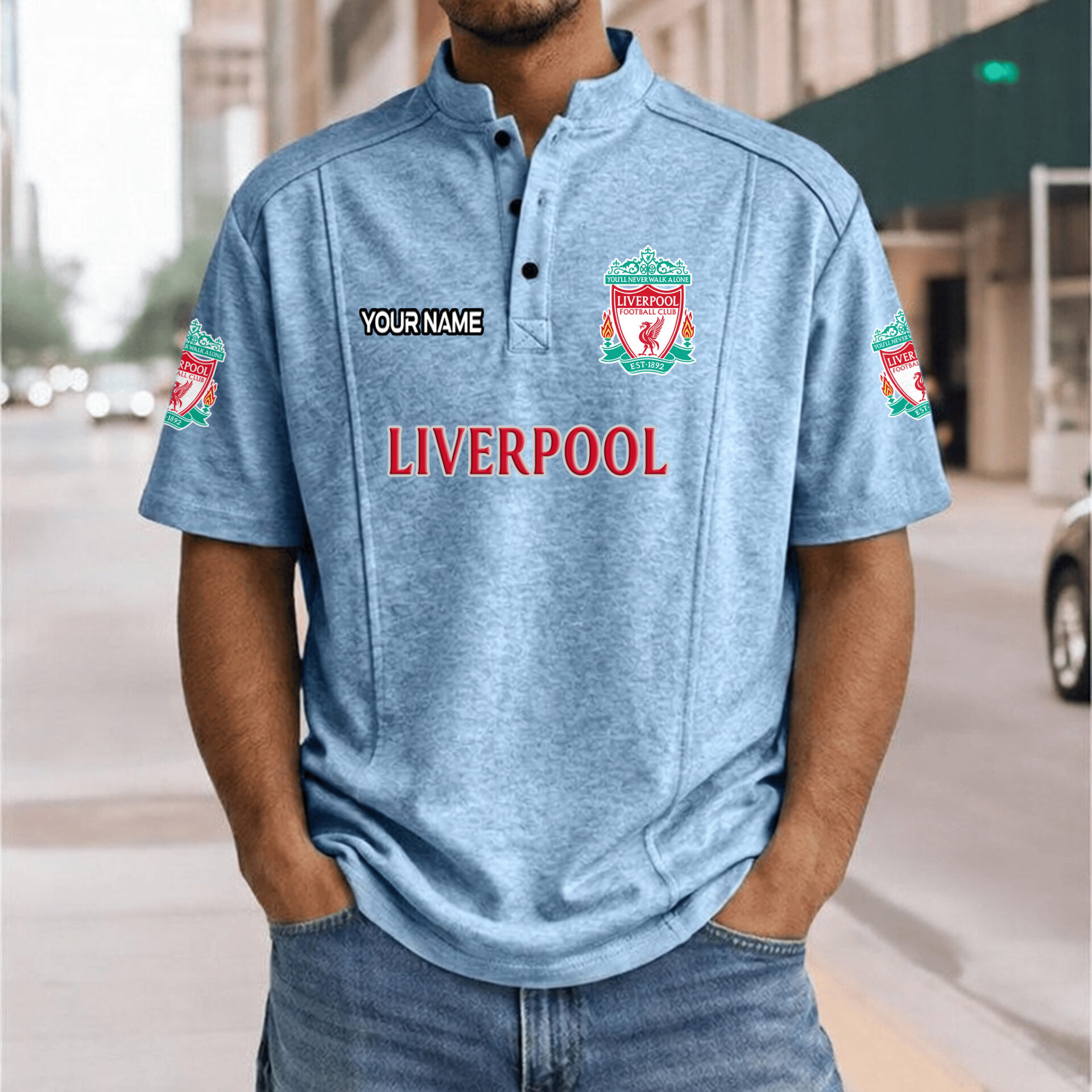 Liverpool FC – Henley Polo Shirt Nieuwe Versie with Your Name Liverpool FC – Henley Polo Shirt Nieuwe Versie with Your Name