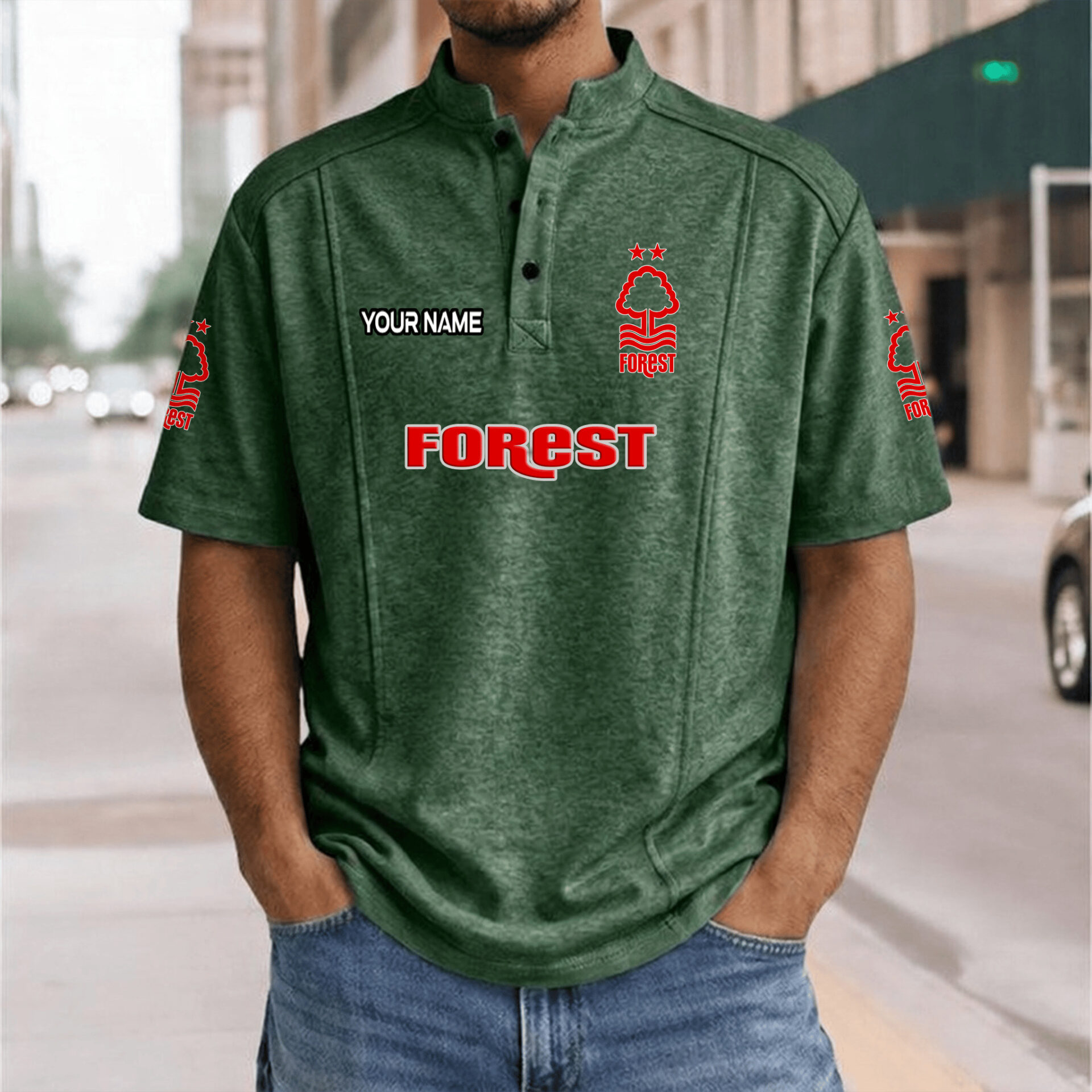 Nottingham Forest FC – Henley Polo Shirt Nieuwe Versie with Your Name Nottingham Forest FC – Henley Polo Shirt Nieuwe Versie with Your Name