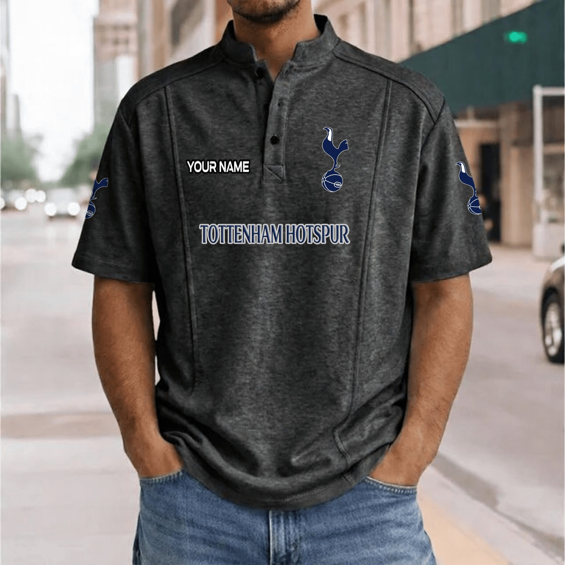 Tottenham Hotspur FC – Henley Polo Shirt Nieuwe Versie with Your Name Tottenham Hotspur FC – Henley Polo Shirt Nieuwe Versie with Your Name
