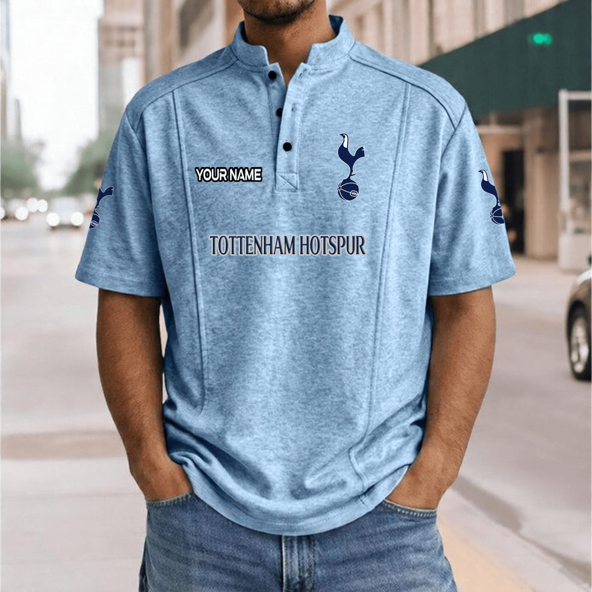 Tottenham Hotspur FC – Henley Polo Shirt Nieuwe Versie with Your Name Tottenham Hotspur FC – Henley Polo Shirt Nieuwe Versie with Your Name