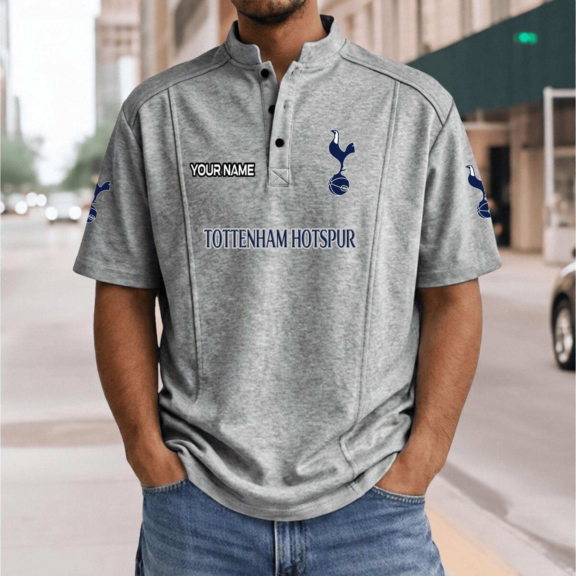 Tottenham Hotspur FC – Henley Polo Shirt Nieuwe Versie with Your Name Tottenham Hotspur FC – Henley Polo Shirt Nieuwe Versie with Your Name