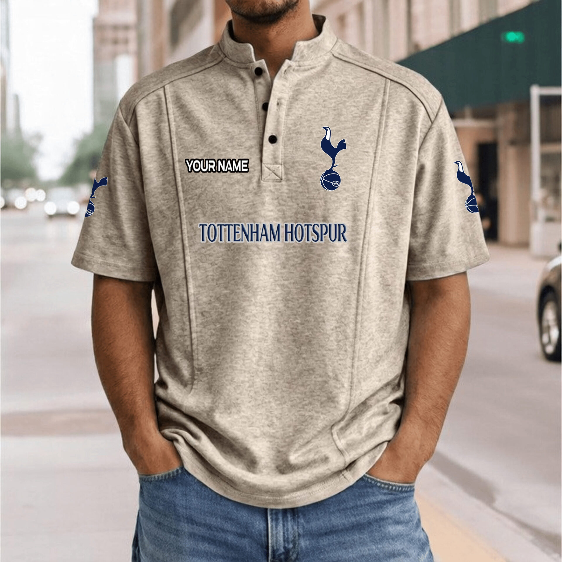 Tottenham Hotspur FC – Henley Polo Shirt Nieuwe Versie with Your Name Tottenham Hotspur FC – Henley Polo Shirt Nieuwe Versie with Your Name