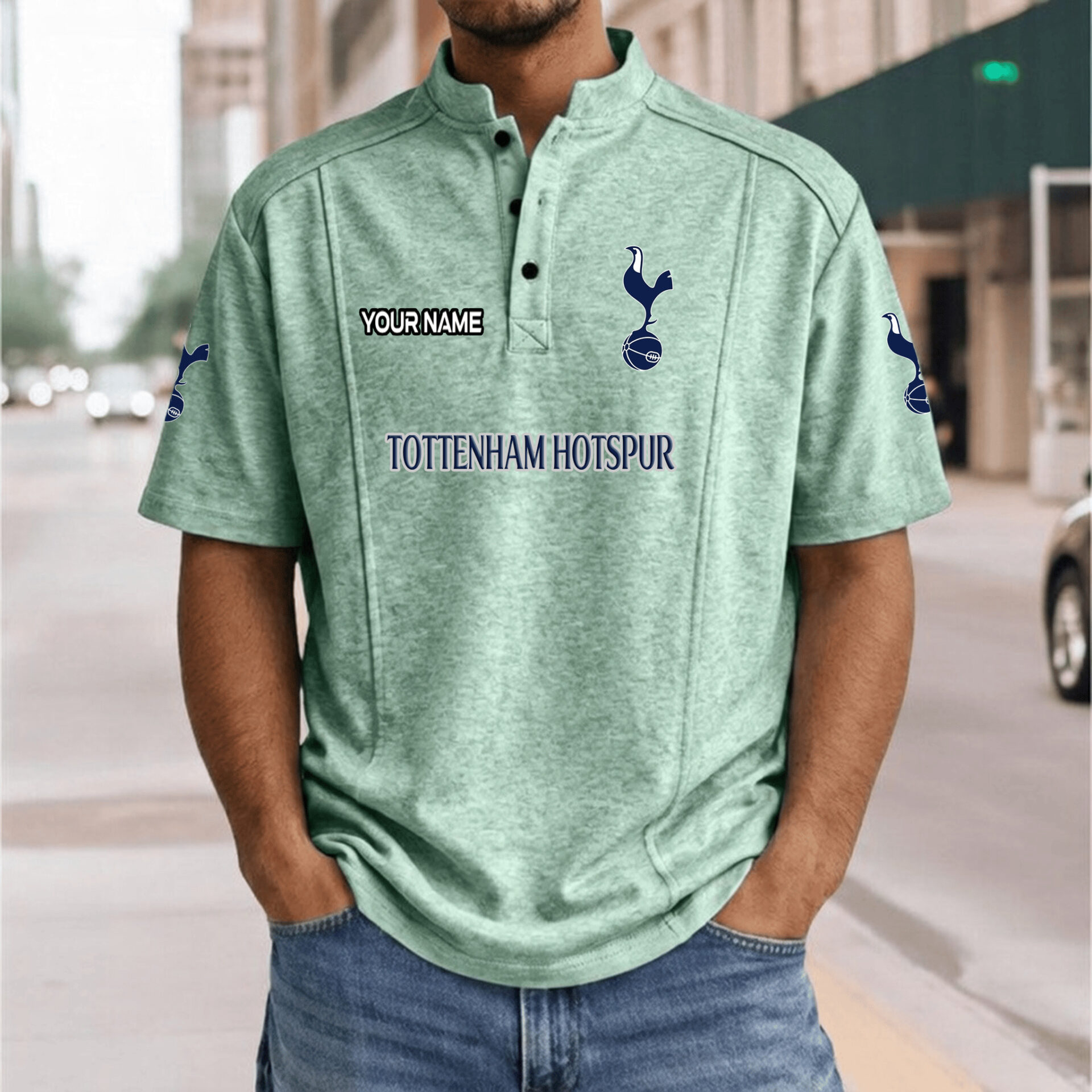 Tottenham Hotspur FC – Henley Polo Shirt Nieuwe Versie with Your Name Tottenham Hotspur FC – Henley Polo Shirt Nieuwe Versie with Your Name