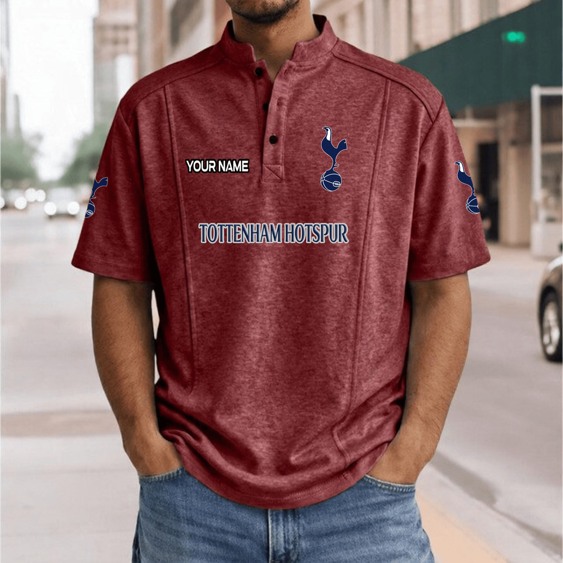 Tottenham Hotspur FC – Henley Polo Shirt Nieuwe Versie with Your Name Tottenham Hotspur FC – Henley Polo Shirt Nieuwe Versie with Your Name